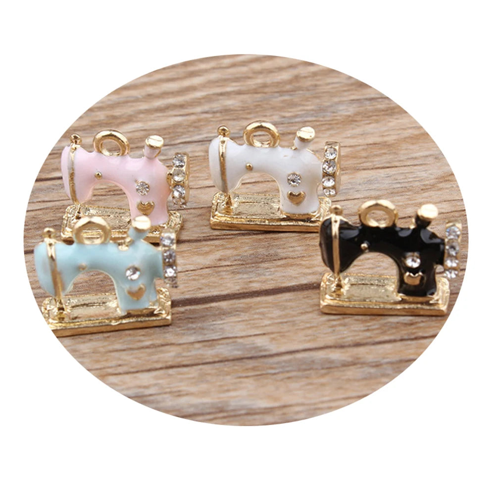New Fashion Enamel Alloy Charms DIY Jewelry Findings Oil Drop Metal Sewing Machine Charm Pendants Fit Bracelet Necklace DIY