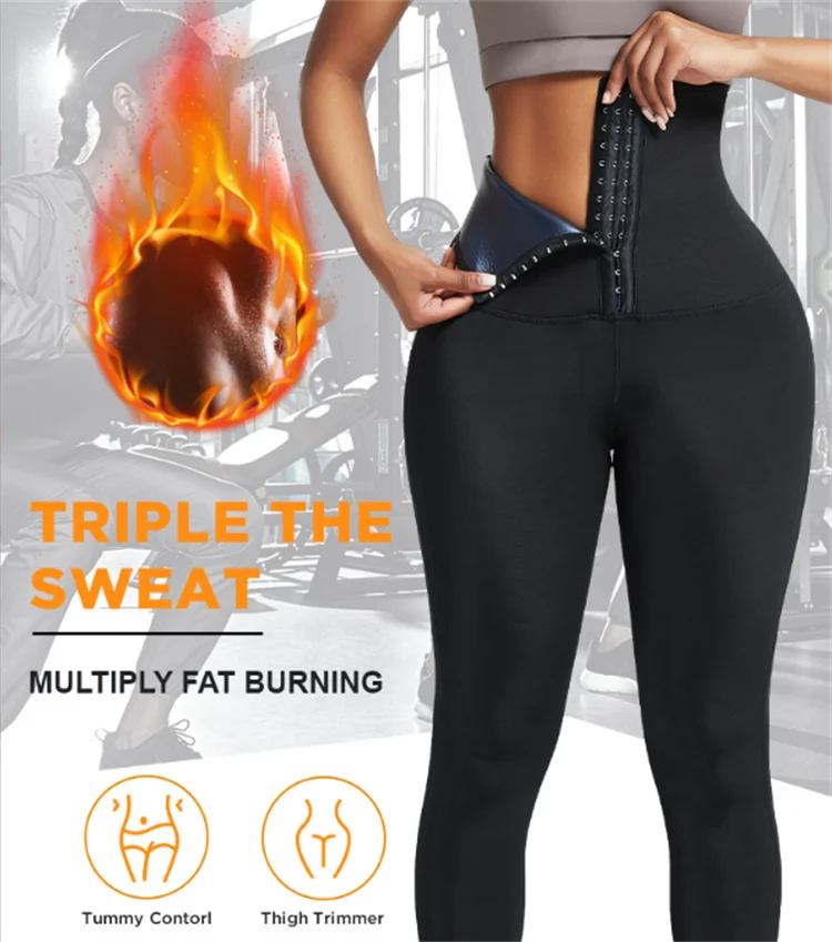 High Waist Sports Fitness Nine-point Pants European and American Breasted Belly Burst Sweat Pants Waist Yoga Pants