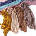 2022 Fashion Stretchy Cotton Jersey Hijab Scarf Long Muslim Shawl Plain Soft Turban Tie Head Wraps for Women Africa Headband