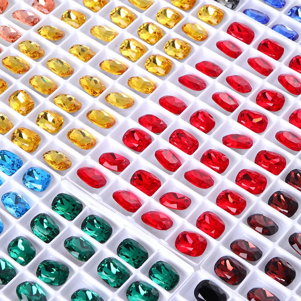 QIYI Wholesale Luxury Shimmer Clear Color Classical Baguette Fancy Pointabck RhineStone for Decoration Garments Jewelry Making