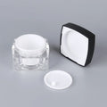 PMMA Acrylic ABS Luxury Fancy Square Stackable Empty Double-wall Cream Jar with PP Cup in Double Wall for Cosmetics Skin Care