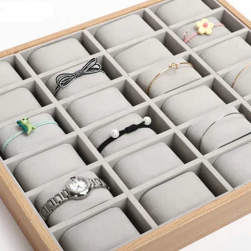 Custom logo Wooden Glass Wood Watch Display