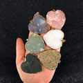 DIY Natural Stone Pendant Gemstone Healing Crystal Necklace in heart shape Women Pendant
