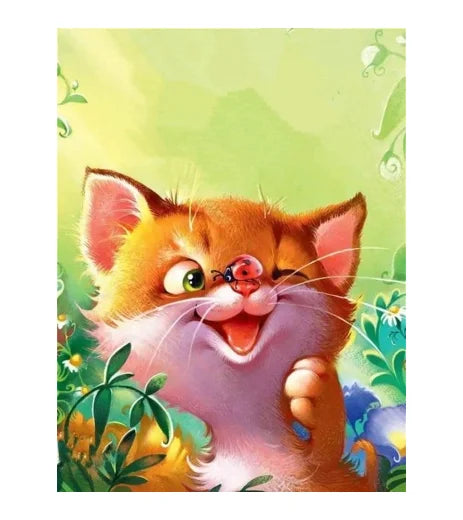 Wholesale DIY 5D Diamond Painting Kit Handpainted Fabric Wall Art Featuring Animal Cats Full Drill Round & Square Design