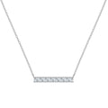 Dylam Trendy Design Women Jewelry Manufacturer S925 Silver Link Chain 5A Cubic Zirconia Rectangle Bar Shape Pendant Necklaces