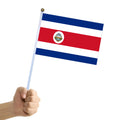 Promotional Product Hot Sale Cheap Screen Print 20x30cm 100%Polyester Double-side Custom Costa Rica Hand Flag
