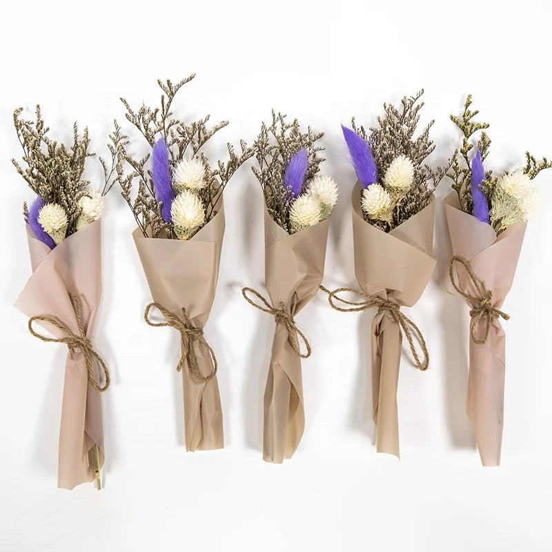 Natural Rustic Decorative Boho Dried Flowers Arrangement Mini Flower Bouquet for Boho Wedding