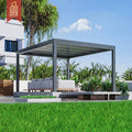 Aluminum Multipurpose Retractable Pergola Remote Control Outdoor Folding PVC Roof Pergola Customize Size Pvc Fabric Roof