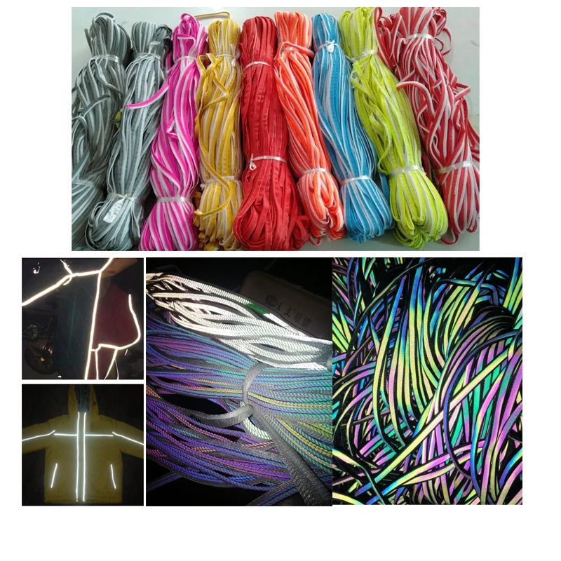 Backpack Clothes Umbrella Edging Sewn on Fabric Pvc High Visibility Hi Vis Reflective Banding Rim Trim Piping Strip Stripe Tape