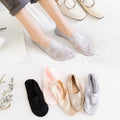 Wholesale Summer Thin Breathable Mesh Lace No Show Socks Women Non Slip Boat Hidden Socks