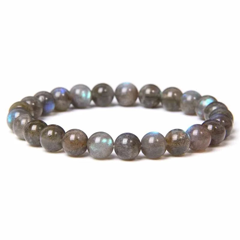 Men Bracelets Natural Healing Energy Labradorite Bracelet Polished 8 mm Lapis Lazuli Beads BangleGemstone Bracelet for Women