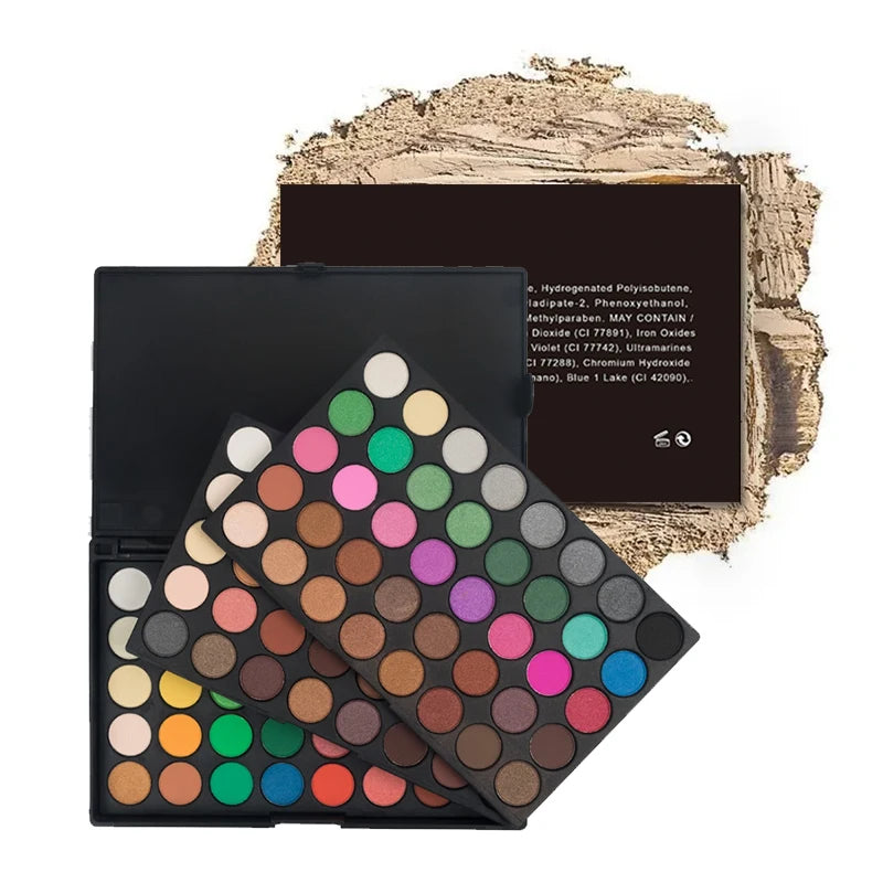 120 Colors Full Color Mineral Powder Eyeshadow Palette with Matte & Shimmer Finish Professional Waterproof Long Lasting Makeup