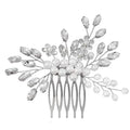Handmade Floral Alloy Hair Comb Glass Crystal Asesorios Para Mujer With Pearls Bling Metal Diamond Hair Accessories Women Luxury