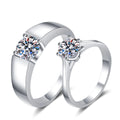 Wish Jewelry 925 Sterling Silver Ring 0.5 CT Wedding Rings Couple Set Classic Bling Discoloration Classic Fine Jewelry Rings