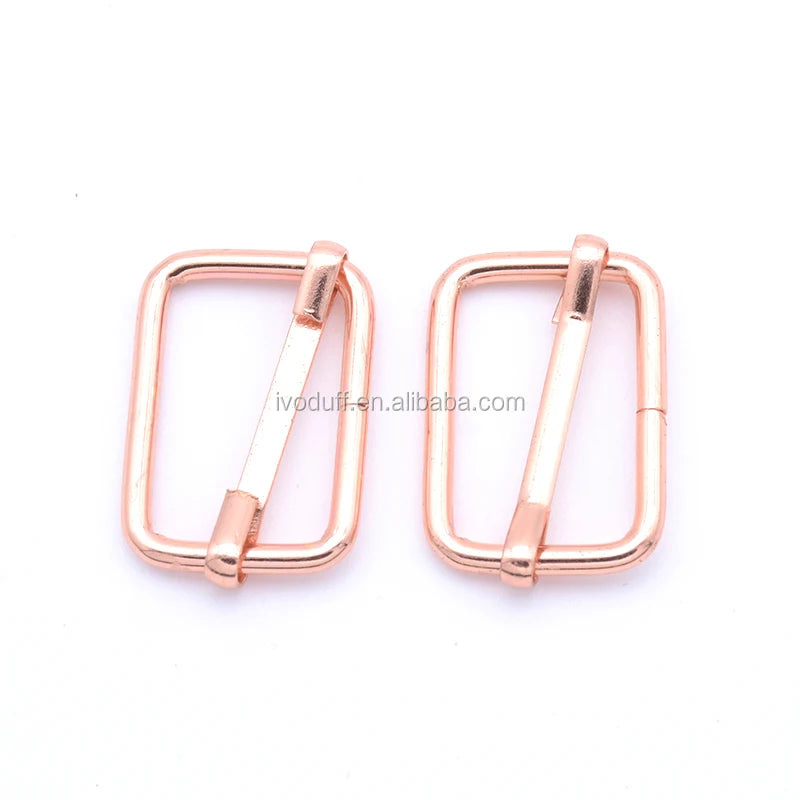 Wholesale1 Inch Rose Gold Metal Slides Tri-glides Pin Buckles Strap Slider Adjuster Handbag Hardware