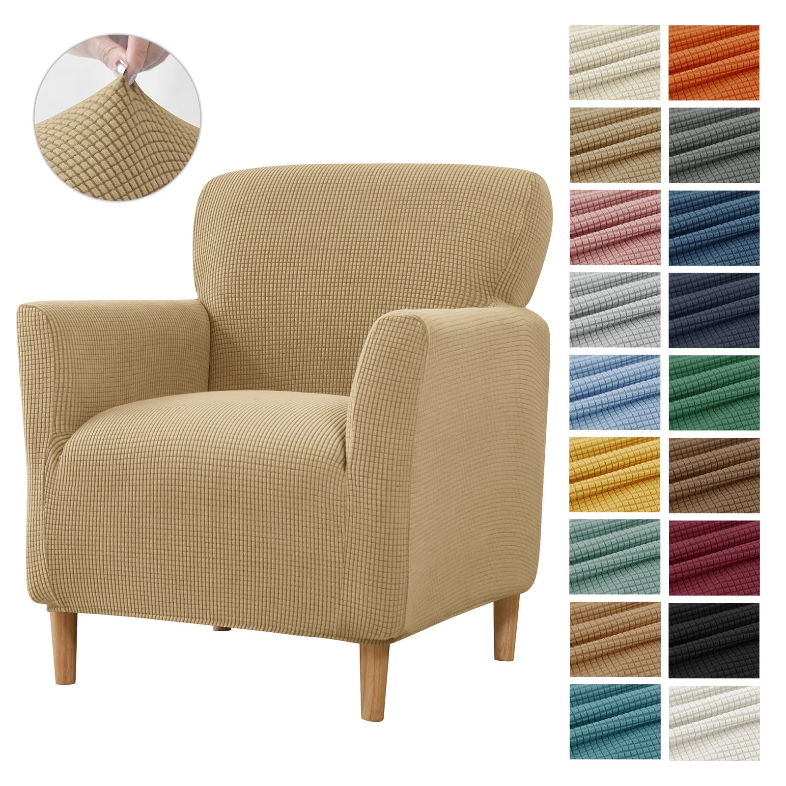 Small  Sofa Chair Cover for Living Room Spandex Club Armchair Slipcovers Elastic Single Sofa Covers Home Bar Counter Hotel