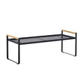 Kitchen Single Tier Storage Shelf with Wooden Handle Pantry Racks Home Iron Spice Organizer Rack Plate Dish Drain Drying Holder