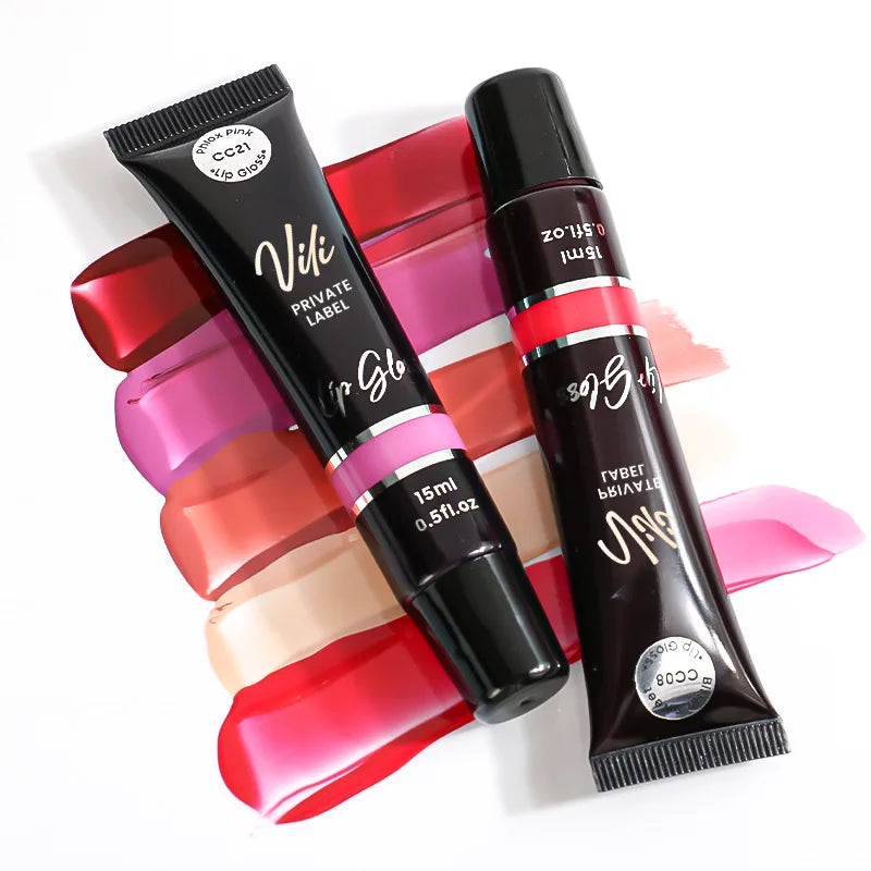 SENKA OEM Vegan Cosmetics Long-lasting Plump Lip Flexible Tube Lipgloss Vendor Glitter Lipgloss Private Label Lip Gloss