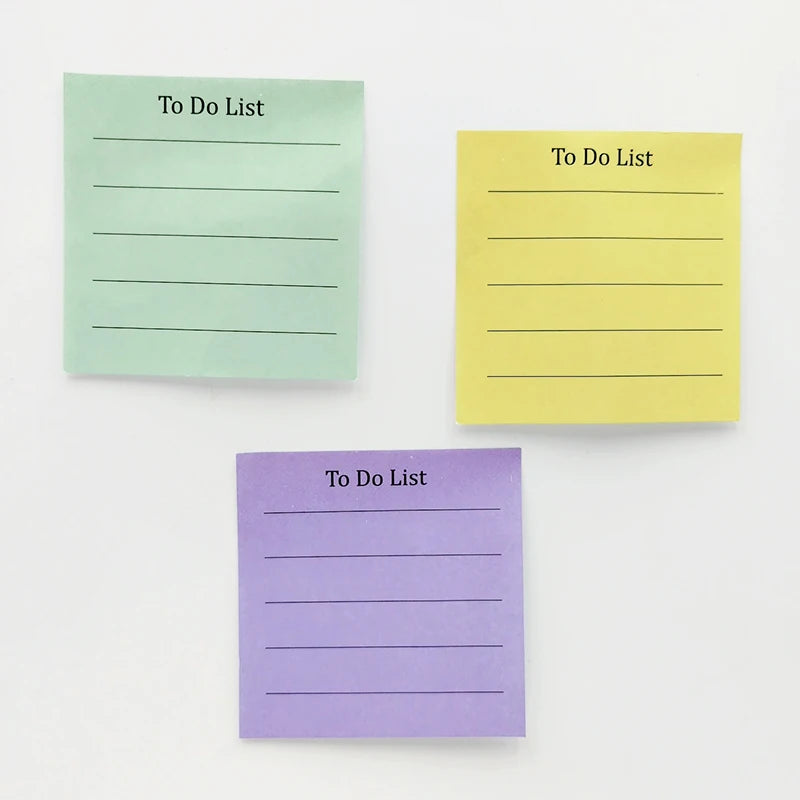 3*3 Minimalist Line Multiple Colors Self-Adhesive Note Pad Planning Time Management Do-List Pocket Memo Stick on Sticky Notes