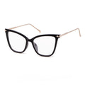 Retro Cat Eye Metal Large Frame Glasses Women Leopard Print Eyeglasses Frames Female Anti-blue Light Glasses