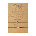 2Pcs/Set Sun Moon Charm Bracelets Hot Selling Handmade Braided Friendship Couple Card Bracelet for Best Friends Gift