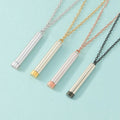 18k Gold Plated Hidden Message Locket Bar Necklace Blanks for Laser Engrave Women Stainless Steel Pendant Necklace