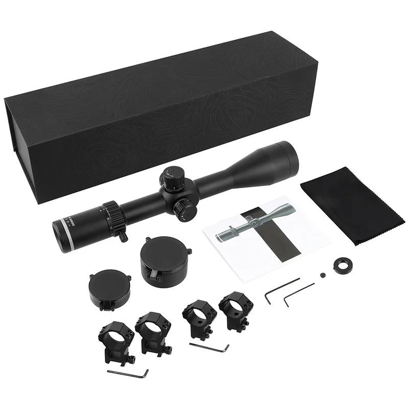 FOCUHUNTER Zero Stop 6-24x50 FFP Telescopic Sight First Focal Plane Wide Field of View Optical Hunting Scope & Accessories