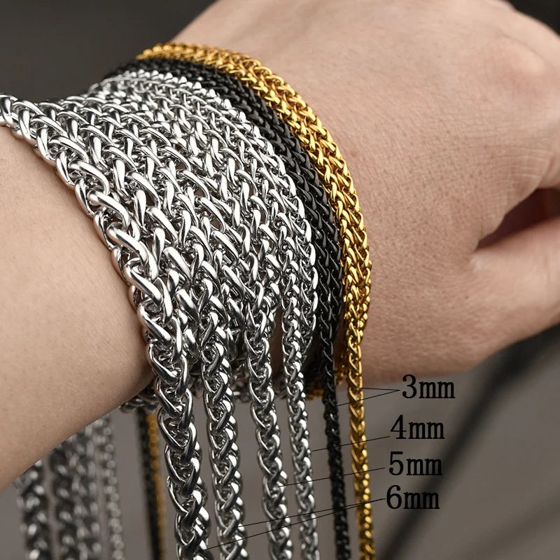 VEROMCA  Popular Products Stainless Steel Accessories Flower Basket Chain Men's Domineering Keel Chain Necklace