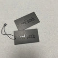 Eco-friendly Bags Shirt Hang Tags Black UV Printing Luxury Rectangular Clothing Paper Hang Tags Printed