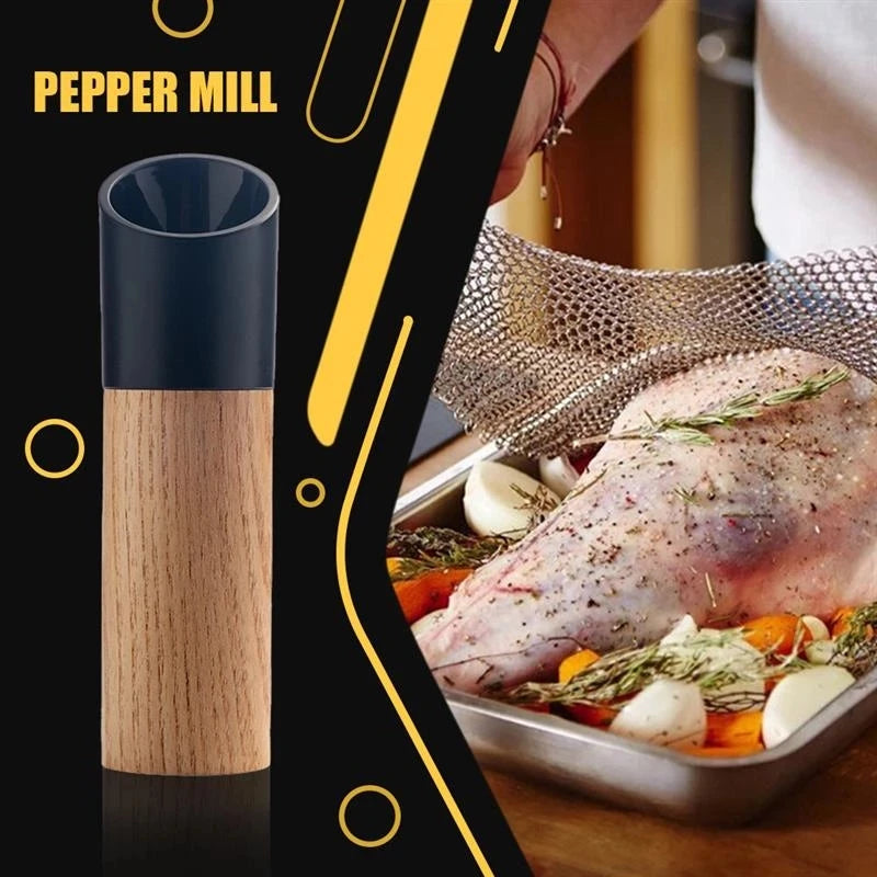 Wooden Salt and Pepper Grinder Set Sustainable Wood Adjustable Coarseness