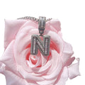 QIUHAN OEM New Custom Initals Cross Chain Icy Letter Charms Zircon Pendant Hiphop Necklace