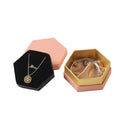 Luxury Hexagonal Wedding Engagement Necklace Box New Design Suede Fabric Jewelry Packaging