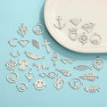 Stainless Steel Horseshoe Key Lotus Mermaid Star Paw Starfish Cat Shoe Bag Keychain Charm for Jewelry Earrings Necklace Pendant