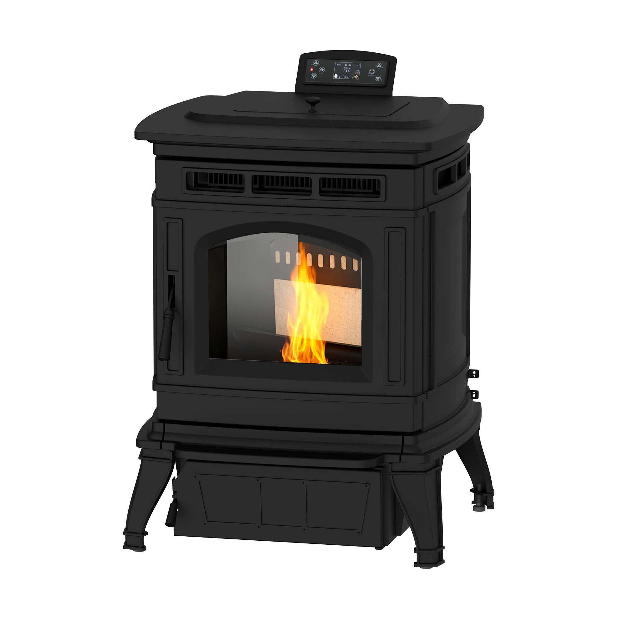 Classic Design KT1201A European Style Real Fire CE Cast Iron Indoor Estufa De Pellet Fireplace Pellet Stove for Living Room