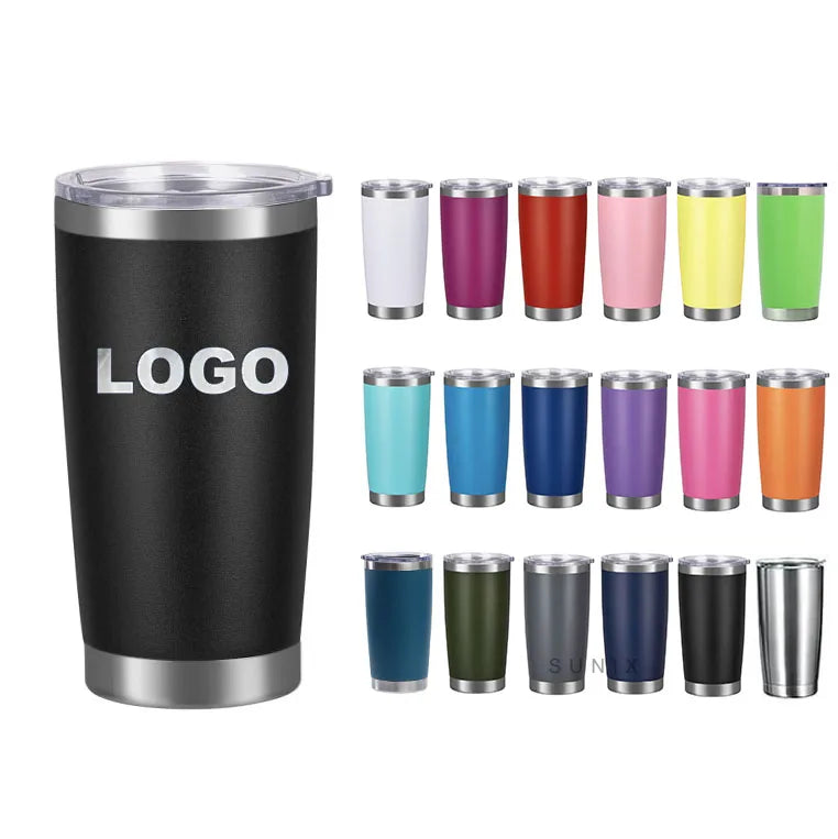 Custom Logo 20oz 30oz Stainless Steel Tumbler Insulated Vacuum Cup Travel Coffee Mugs 20 oz Tumblers with Lids and Straws