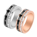 MECYLIFE Fashion Spinner Rings Two Tones Stainless Steel Roman Rings Personalized Rotatable Roman Numerals Rings