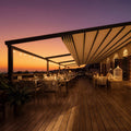 Modern Retractable Pergola Awning Waterproof PVC Canopy Powder-Coated Aluminum UV-Resistant Eco-Friendly Outdoor Sunshade