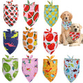 Wholesale 100% Cotton Dog Bandanas Hawaiian Style PET Fruit Dinosaurs Design Spring Summer Triangle Bibs Scarf Outdoor Accessory