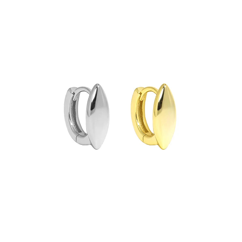 Wuqie 925 Sterling Silver 18K Gold Plated Rice Grain Hoop Earrings Niche Design Earrings