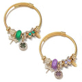 Wholesale 18K Gold Plated Stainless Steel Bangle  Dragonfly butterfly Pendant Charm Bracelets for Women