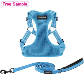 Luxury Dog Harness Leash Set Padded Soft Mesh Vest for Small Medium Large Puppies Reflective Nylon Heavy Duty Free Animal