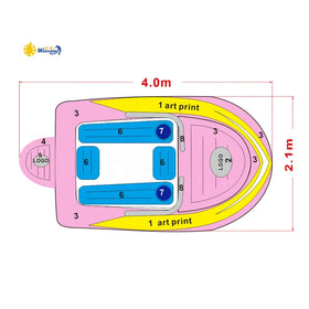 Waterhan PVC Exercise Ball Inflatable 6-Person Bay Breeze Boat Swimming Pool Floating Island 120CM Waterproof Portable