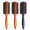 Custom logo Boar Bristle Hair Brush Wooden Handle Boar Bristle Round Hair Brush Professional  Wooden Hair Round Brushes