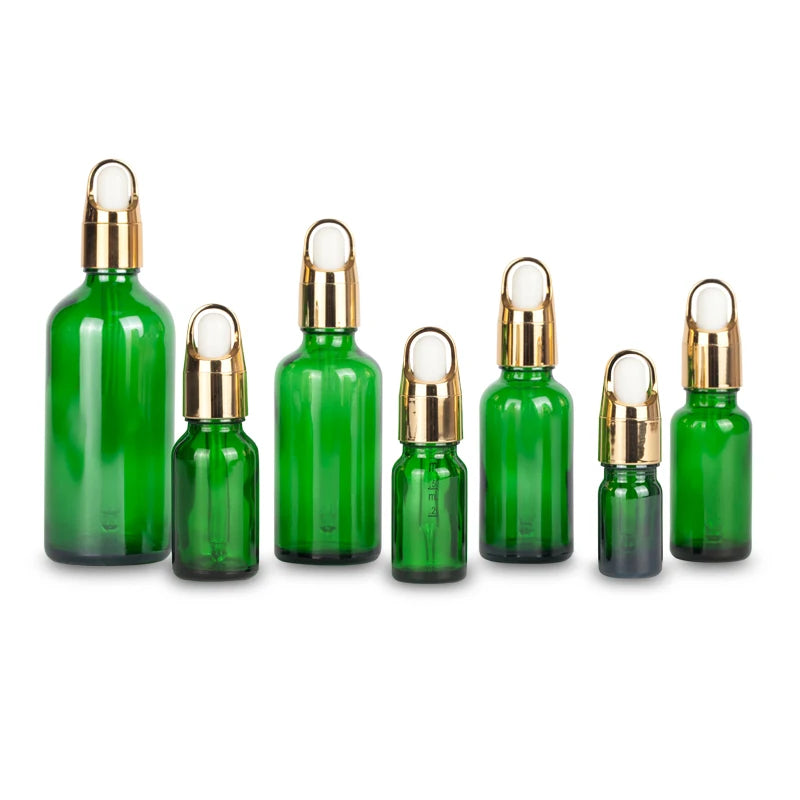 Wholesale 5ml 10ml 15ml 20ml 30ml 50ml 100ml Essential Oil Round Glass Bottle with Green Blue Amber clear Color