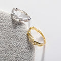 New Fashion Lightning Shaped Open Rings Micro Pave Cubic Zirconia CZ Ring Fashion Personality Temperament Couple Ring