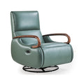 Electric Single Sofa Genuine Leather Rotary Adjustable Recliner Chair Curved Armrest Foldable Massage Modern Living Room Rocking