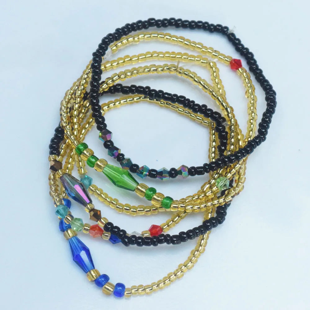 Handmade Glass Seed Beads Beaded Boho Crystal Bead Charm Bracelet Jewelry Women Bracelets