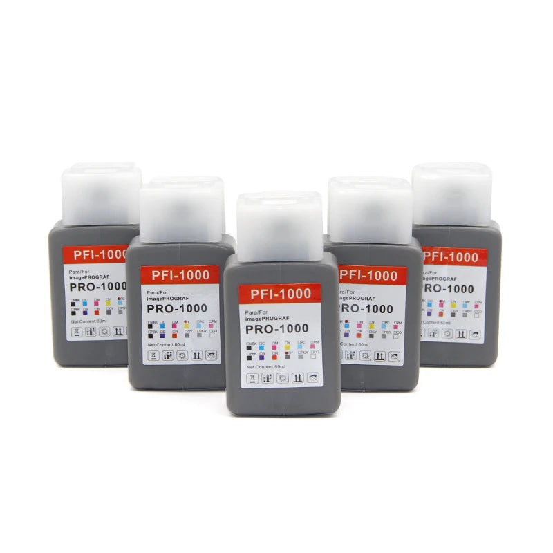 OCBESTJET PFI-1000 Pigment Ink Cartridge 80ml for Canon ImagePROGRAF PRO-1000 and Compatible 12 Colors Full Set with Chip