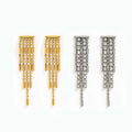 New Vintage 18k Gold Plated Stainless Steel Bead Curtains Zirconia Tassel Stud Earring Dainty Geometric Jewelry for Women