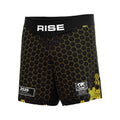 Reinforced Seam Black Golden MMA Shorts Quick Dry Durable Side Slit Cut Ideal for NO GI BJJ and Sparring